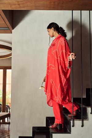 Red bandhani Co-ord set | TCT-646